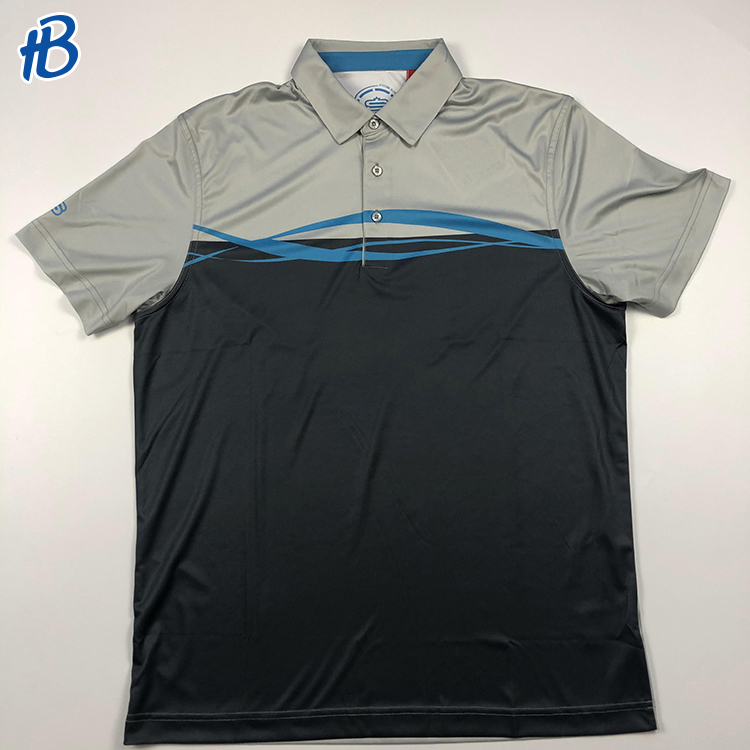 Negro con rayas azules polo camisas para hombres