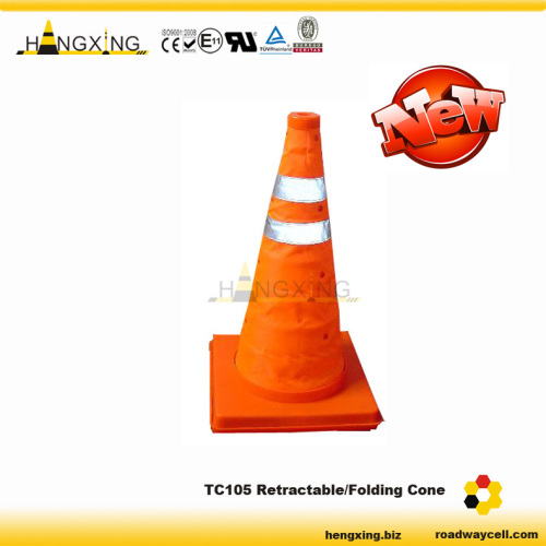 TC105 Retractable Warning LED Reflective Traffic Cone With CE Certificate