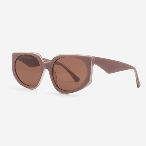 Vintage Oval-shaped Acetate Female Sunglasses
