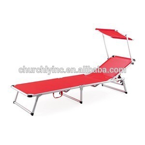 Outdoor Furniture Foldable beach bed with sunshade