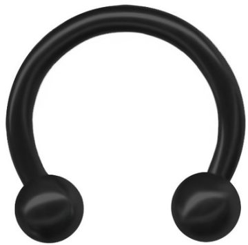 Black Titanium Horseshoes Circular Barbell Rings