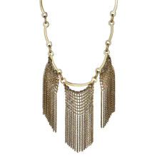 Eye-catching gold necklace  with small chain pendants