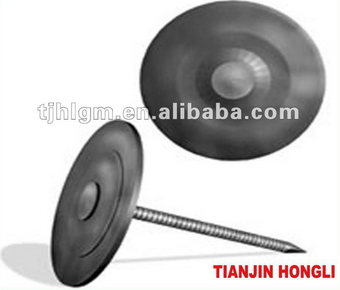 Masonry Nail with Metal Round Cap. metal nail 4"