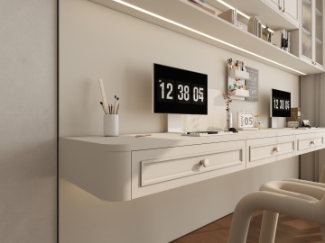 Compact French Study Desk Unit