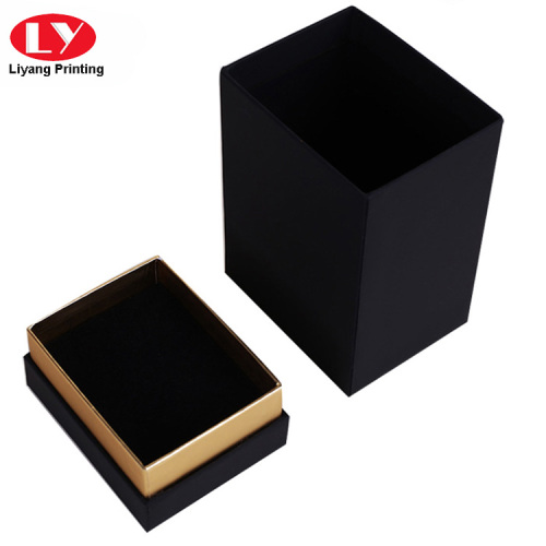 Kotak parfum kardus 50ml hitam dengan insert busa