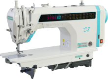 Computerized stepper driven tripple lockstitch machine