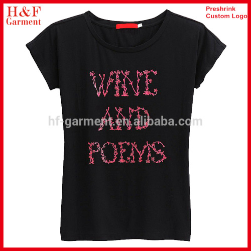 High Quality slim fit silk screen printing t-shirt custom logo round neck