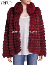 YR984 Latest Style Real Raccoon Fur Coat Luxury Silver Fox Fur Clothing