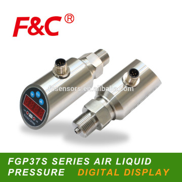 FGP37S series digital display pressure switches, air pressure sensors or liquid pressure sensing, full metal housing.