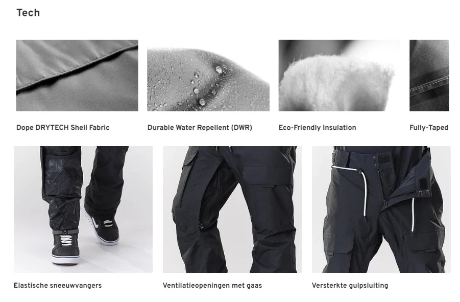 High Quality Waterproof 15000mm Windbreaker Trousers High Waist Snowboard Mens Pants