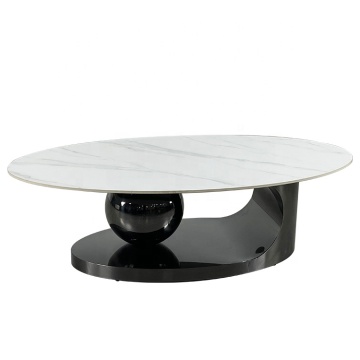 Nordic Luxury Round Slate Coffee Table Set