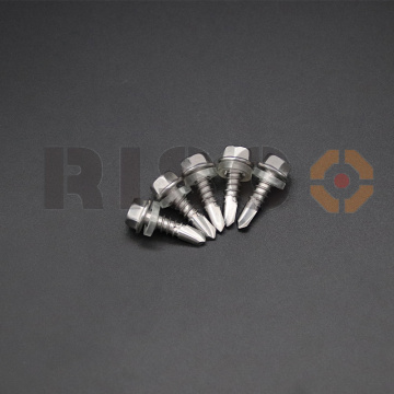 สแตนเลสสตีล Hex Head Selfdrilling Screw พร้อมเครื่องซักผ้า