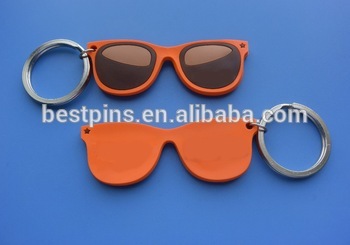 OEM design soft PVC sunglass keyring