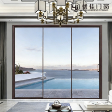 Three Panel Clear Glass Sliding Door