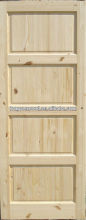 4 raise horiz panels pine solid wood door