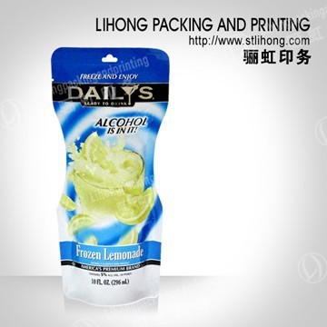 Food Grade Plastic Doypack for Cocktail Packaging