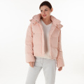 분홍색 새로운 패션 후드 다운 재킷