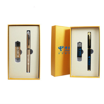 Custom Christmas Business Gift Set ,Pen and USB Flash Drive Office Gift Set, China Wholesale Unique Gift Idea