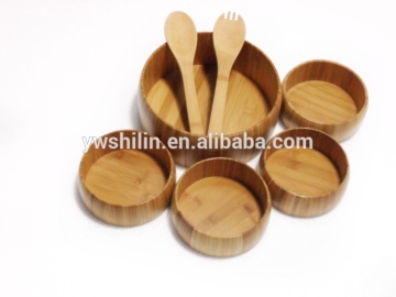 Bamboo salad bowl sets / natural living bamboo salad bowls