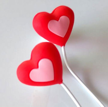 3.5mm earpiece silicone earpiece heart shape earpiece