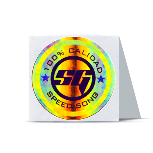 Pencetakan label stiker holografik pelangi kustom