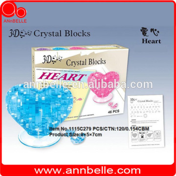 DIY 3D crystal puzzle heart puzzle new diy toy