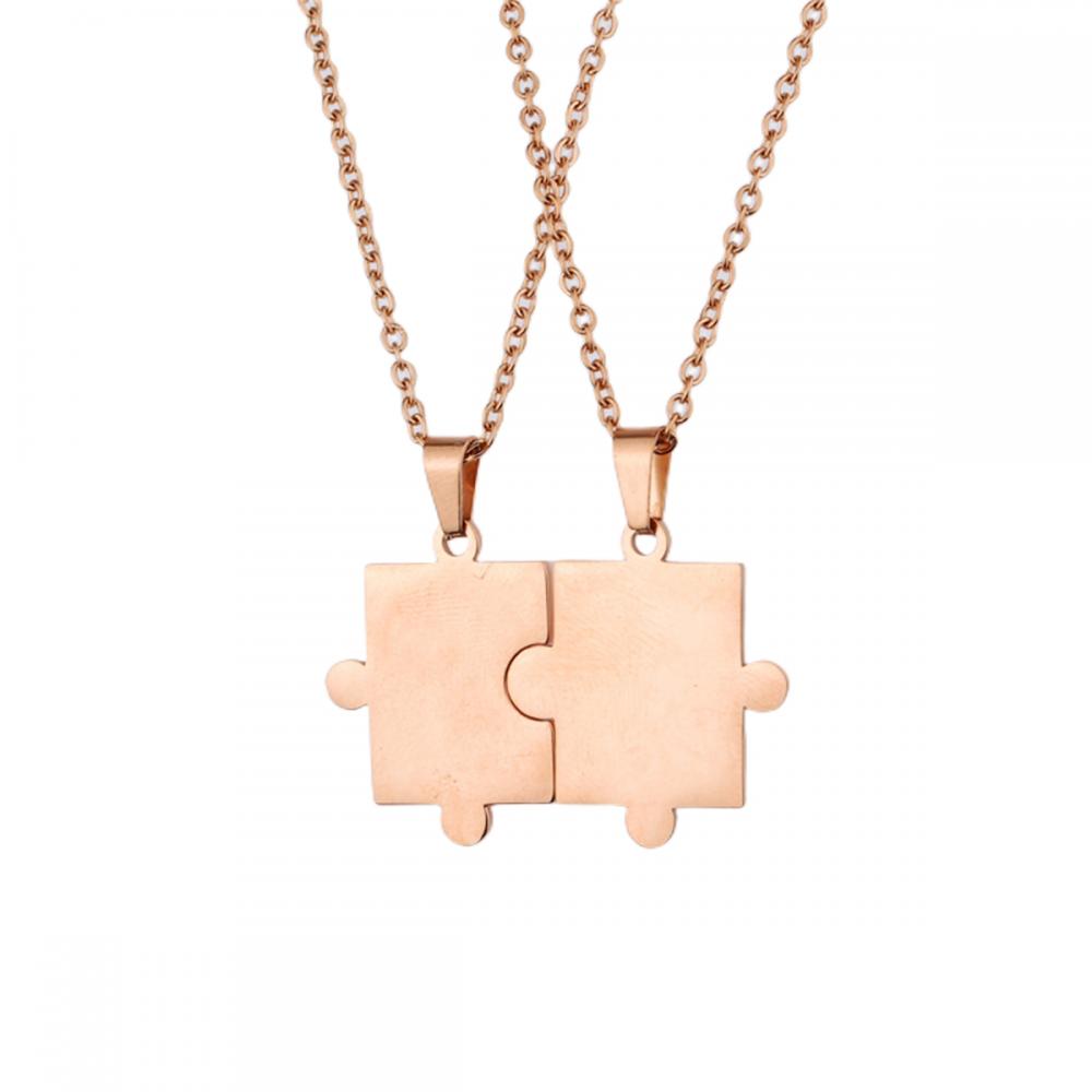 Collier de couple Bijoux Gift Geometric Puzzle Collier