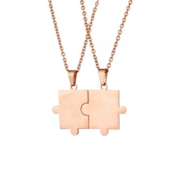 Couple necklace Jewelry gift geometric puzzle necklace