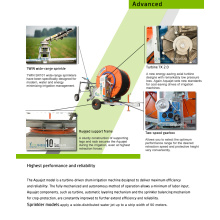 Aumento del rendimiento del cultivo, puede ajustar automáticamente el ángulo de riego, la eficiente máquina de bobina anticorrosión 75-400TX