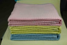 bamboo fiber blue comforter waffle jacquard quilt