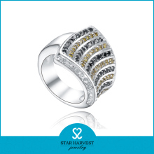 Gold plating spark italian silver rings