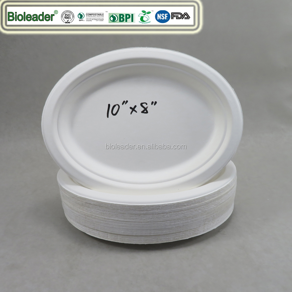 Disposable 3 compartment bagasse paper wheat straw plates