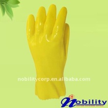 interlock coated pvc gauntlet safety glove