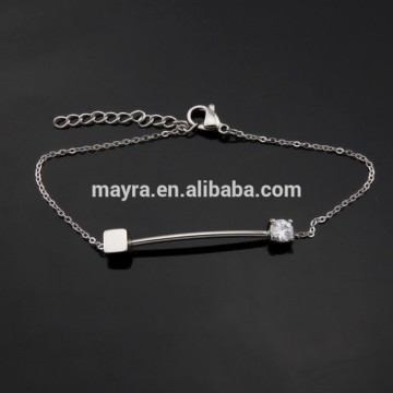 steel stainless with full white diamond bracelet