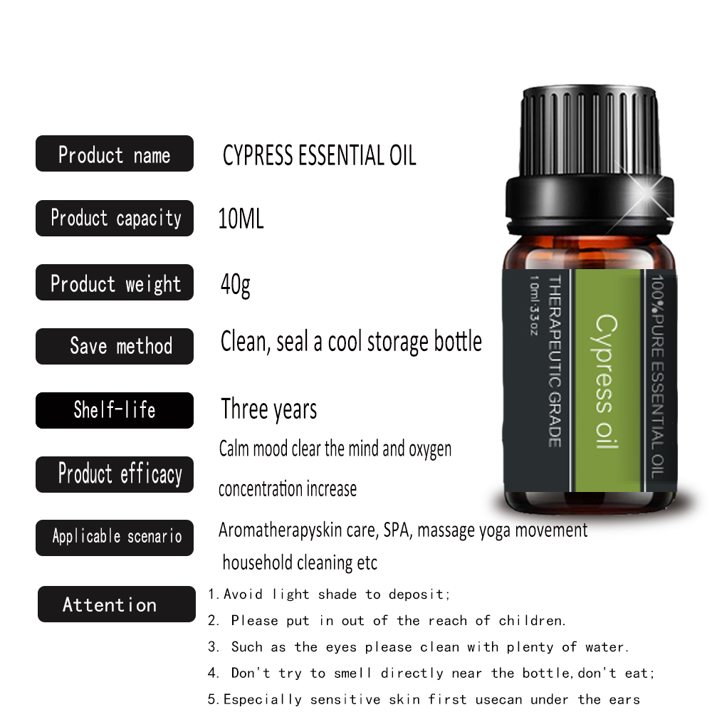 Pure Massage naturel Cypress Huile essentielle pour l&#39;aromathérapie