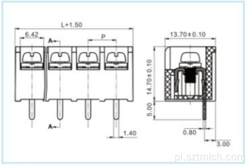 Blok terminacyjny dostosowany terminal barierowy