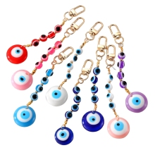 Turkish Glass Evil Eye Beads Keychain - Protection Amulet for Luck