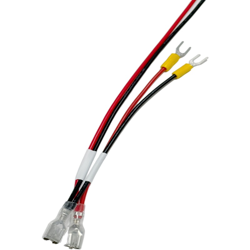 Niestandardowy kabel zasilający 6,3 mm z końcówkami widełkowymi 1 do 2 z zaciskami widełkowymi typu U Custom 6.3mm Spade Terminal 1 to 2 Power Cable with U-Type Fork Terminals