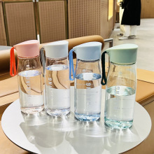 Portable 550ml Clear Plastic Suction Nozzle Straw Sports Water Bottle