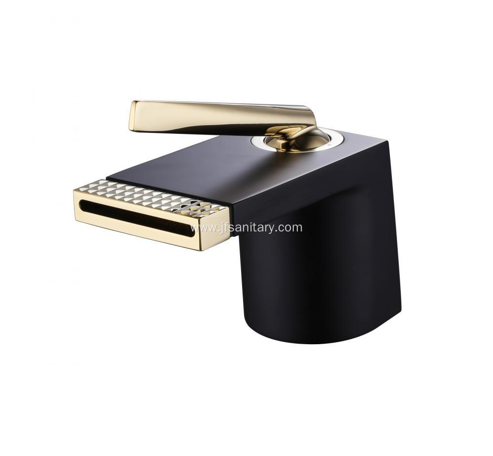 Waterfall Basin Faucets Matte Black Brass And Acrylic