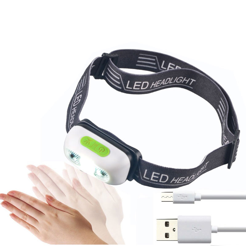 LED usb rechargeable motion sensor high power led headlamp