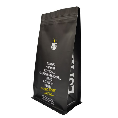 wholesale matt black custom logo coffee bag