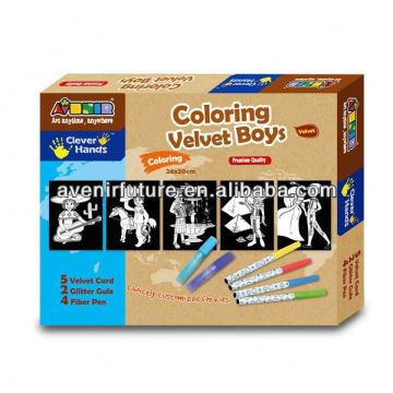 Coloring Velvet Set for Boys/Girls - Activity for Kids (OEM also Welcome)