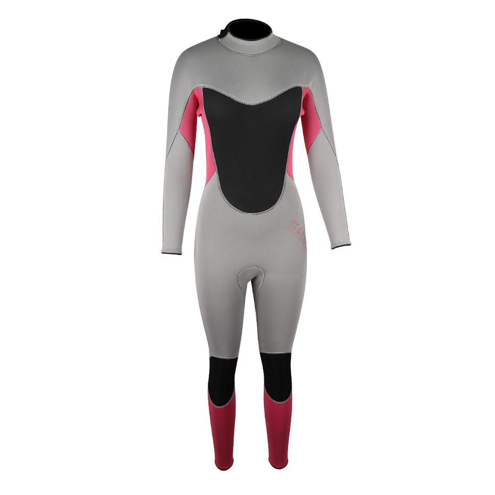 Seaskin Neoprene menyelam belakang zip wetsuit untuk wanita