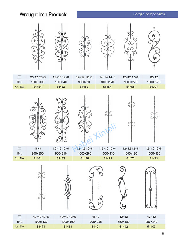 wrought iron bowed balusters