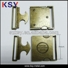 Backpack engraved logo metal side release buckle