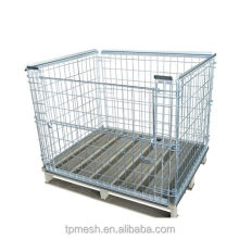 HSJ Heavy Duty Stackable Galvanized Steel Foldable Pallet Cage