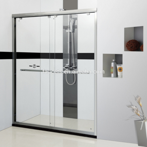 Tempered Glass Floor Mounted Sliding Bath Shower Door