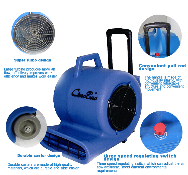 Hotel Plastic 3-Speed Centrifugal Fan Blower