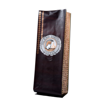 サイドガセットヒートシール可能ビンテージクラフト紙コーヒーバッグ付きコーヒーバッグ